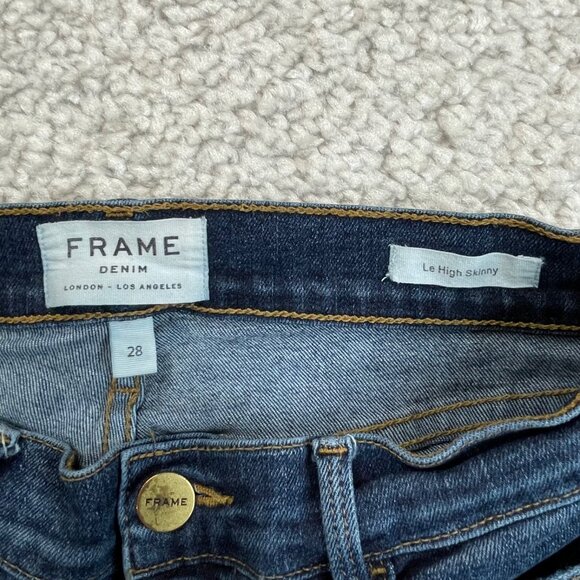 FRAME Le High Side Slit Skinny Released Hem Jean Ferdinand Womens 28 - Picture 4 of 11